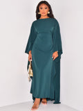 Rhea – Lässiges Cape-Ärmel-Kleid  Mit hohem Halsausschnitt und bodenlanger Länge