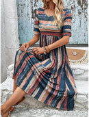 Bella – Stylisches Midikleid Mit Rundhalsausschnitt