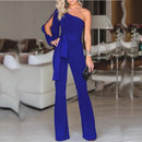 Amelie – Eine Schulter Schlanke Passform Jumpsuit mit offenen Ärmeln für einen modernen Look