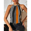 Gisela – Stylisches ärmelloses Neckholder Top mit Polka Dot Druck