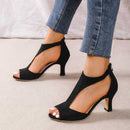 Hilde – Stylische Hoher Absatz Sandalen mit Reißverschluss hinten und stützender Passform