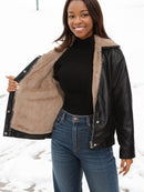 Elke - Langärmelige Vlies Gefüttert Jacke Mit Taschen
