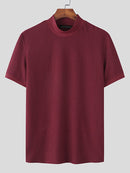 Max - Lässig Kurzärmelig Rollkragenpullover T Shirt