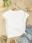 Alina - Kurzarmshirt mit Rundhalsausschnitt und Blumenmuster