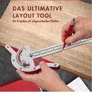 CraftMate - Präzision Holzbearbeitung Kante Messung Lineal  Mit Winkelmesser