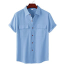 Francis - Kurzärmeliges Hemd mit doppelten Taschen und Umlegekragen