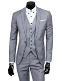 Baldwin - 3 teiliger Anzug mit Reverskragen Blazer ärmelloser Weste und schmaler Hose