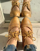 Clara - Lässige rutschfeste klobige hohe Absätze Vintage Schuhe