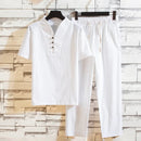 Carl - Zweiteiliges Set aus locker sitzendem Kurzarmhemd und Hose mit Kordelzug
