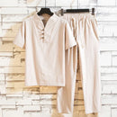 Carl - Zweiteiliges Set aus locker sitzendem Kurzarmhemd und Hose mit Kordelzug