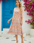 Luisa – Modisches Langarmkleid mit V Ausschnitt und Blumenprint