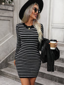 Elena - Schick Lang Ärmel Mini Kleid