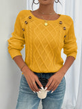 Gisela - Rundhalsausschnitt Langärmelig Strickpullover