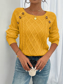 Gisela - Rundhalsausschnitt Langärmelig Strickpullover