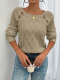 Gisela - Rundhalsausschnitt Langärmelig Strickpullover