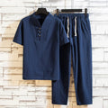 Carl - Zweiteiliges Set aus locker sitzendem Kurzarmhemd und Hose mit Kordelzug