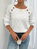 Gisela - Rundhalsausschnitt Langärmelig Strickpullover