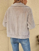 Carol - Warm Langärmelig Pelzige Jacke Mit Reissverschluss