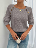Gisela - Rundhalsausschnitt Langärmelig Strickpullover