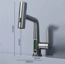 AquaGlide – Intelligenter digitaler Waschtischhahn mit drehbarem Kopf und LED Temperaturanzeige