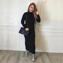 Gertrud – Elegantes Slim Fit Langarmkleid mit Rundhalsausschnitt