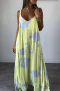 Lelia – Stilvolles fließendes Kleid mit Blumenmuster Trägern und ohne Ärmel