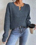 Leonie - Bequemer lockerer Strickpullover mit langen Ärmeln