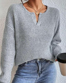 Leonie - Bequemer lockerer Strickpullover mit langen Ärmeln