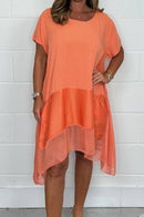 Emily – Stilvolles Tunikakleid Mit Kurzen Ärmeln