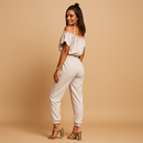 Sofia – Off-Schulter-Jumpsuit mit Rüschenträgern und schmal zulaufendem Bein
