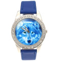 Madita – Stilvolle Uhr mit Wolfszifferblatt und gepolstertem verstellbarem Armband