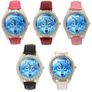Madita – Stilvolle Uhr mit Wolfszifferblatt und gepolstertem verstellbarem Armband