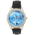 Madita – Stilvolle Uhr mit Wolfszifferblatt und gepolstertem verstellbarem Armband