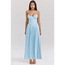 Sophia - Ärmellos Plissiertes Maxikleid Mit Korsett