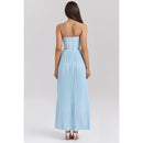 Sophia - Ärmellos Plissiertes Maxikleid Mit Korsett