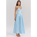 Sophia - Ärmellos Plissiertes Maxikleid Mit Korsett