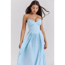 Sophia - Ärmellos Plissiertes Maxikleid Mit Korsett
