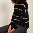 Lina - Langärmeliger Rundhalsausschnitt Übergroßer Pullover