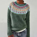 Clara - Warm  Rundhalsausschnitt Langärmelig Strickpullover