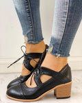 Clara - Lässige rutschfeste klobige hohe Absätze Vintage Schuhe