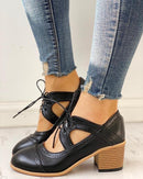 Clara - Lässige rutschfeste klobige hohe Absätze Vintage Schuhe