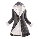 Amara - Langärmelige Kapuze Gestrickt Strickjacke Mit Taschen
