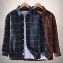 Adam - Langärmelig Plaid Druck Hemd Mit Tasche