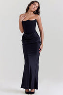 Clara - Ärmellos Strapless Korsett Maxikleid