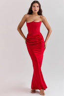 Clara - Ärmellos Strapless Korsett Maxikleid