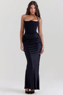 Clara - Ärmellos Strapless Korsett Maxikleid