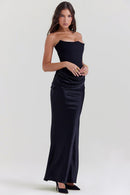 Clara - Ärmellos Strapless Korsett Maxikleid