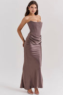 Clara - Ärmellos Strapless Korsett Maxikleid