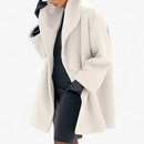 Mila - Warmer Langärmelig Wolle Graben Mantel