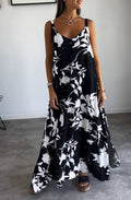 Lelia – Stilvolles fließendes Kleid mit Blumenmuster Trägern und ohne Ärmel